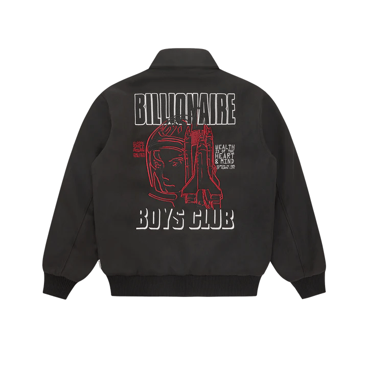 Collared Varsity Jacket Black - Bild 2