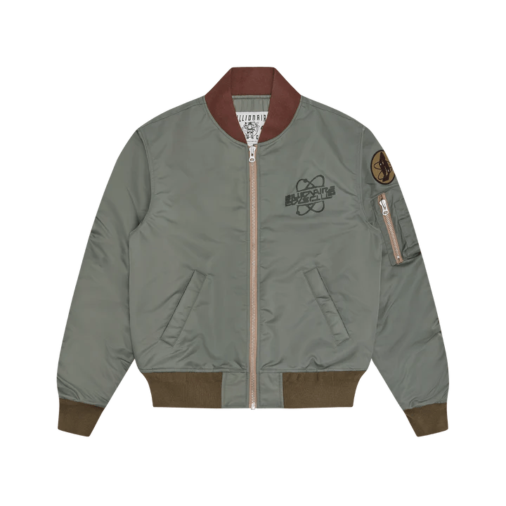 Nylon Shell Bomber Jacket Olive