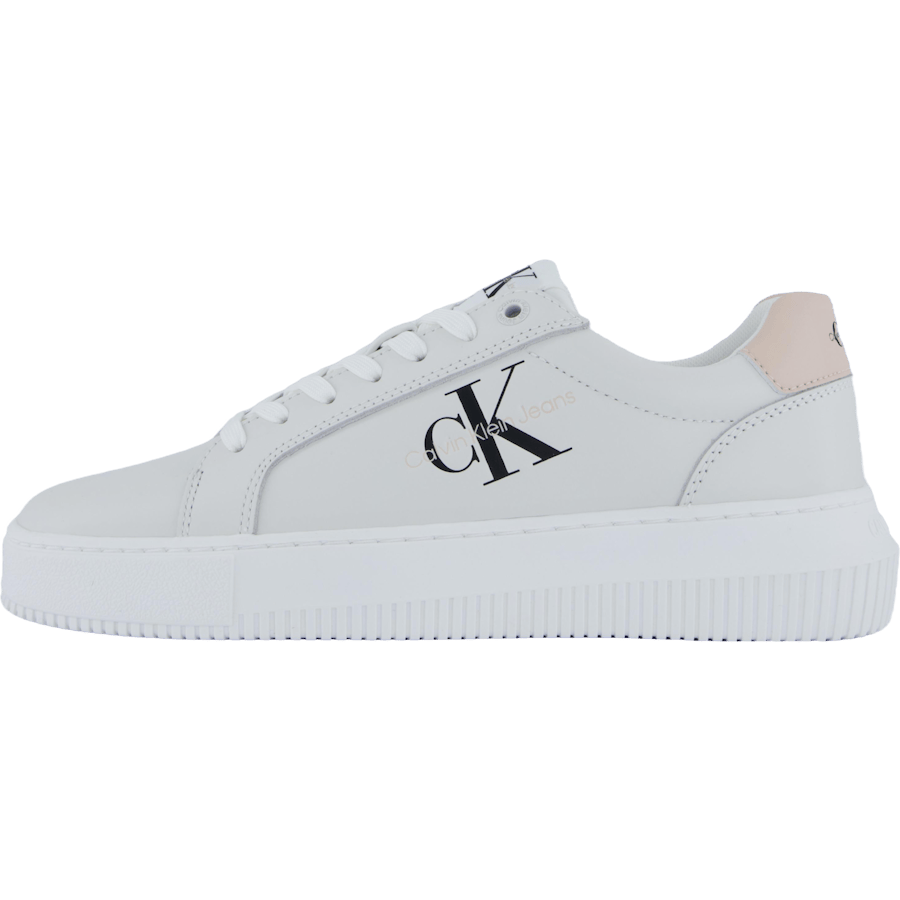 Chunky Cupsole Mono Lth Wn Bright White/whisper Pink