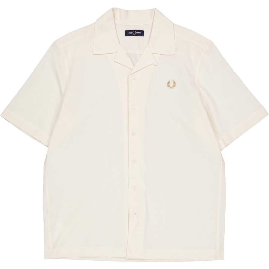Woven Mesh Revere Collar Shirt 560 Ecru