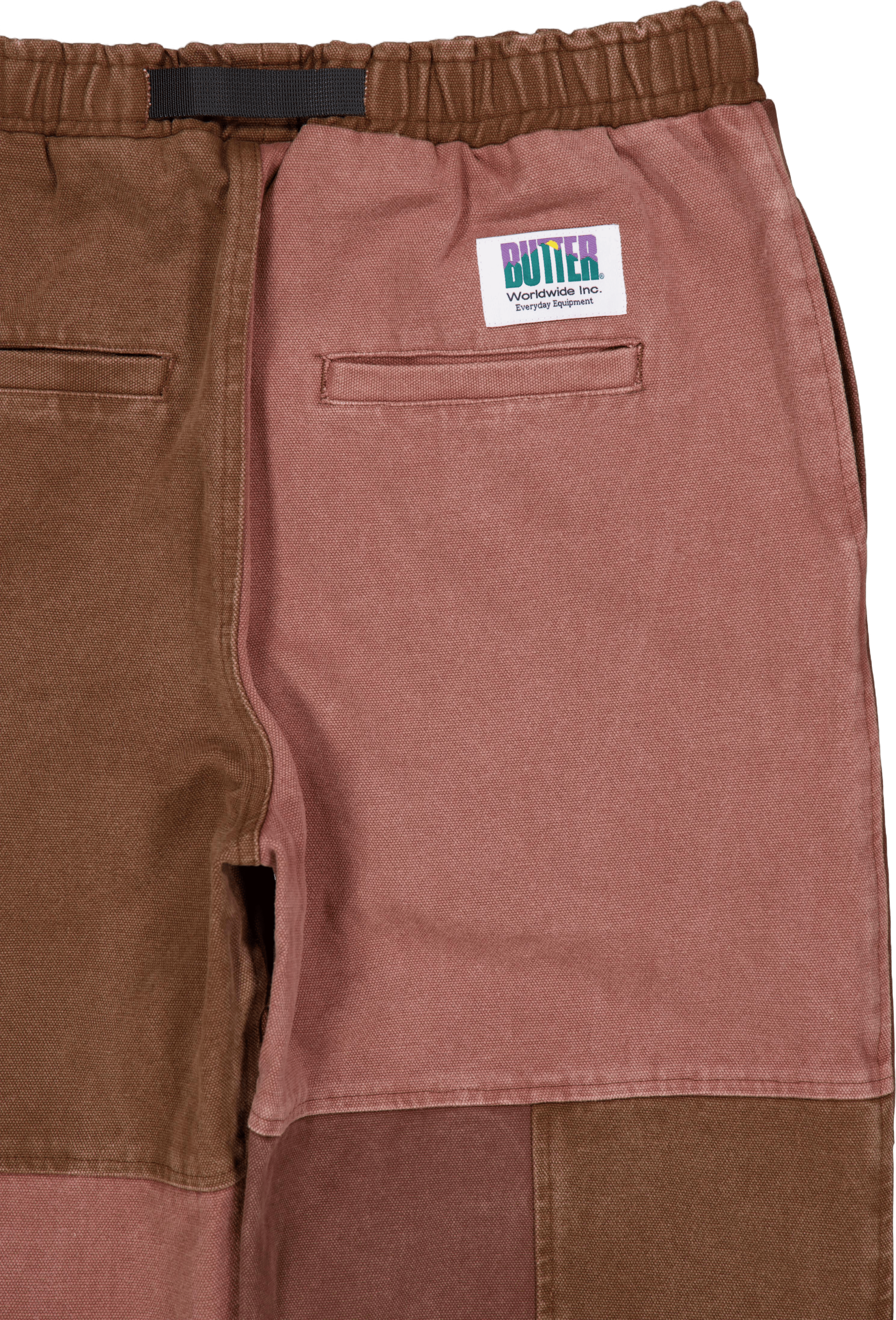Washed Canvas Patchwork Pants Washed Burgundy - Bild 4