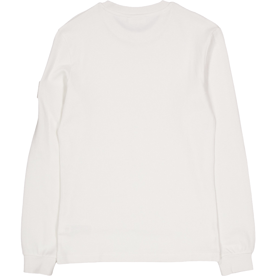 Badge Waffle Ls Tee Ybi Ivory - Bild 2