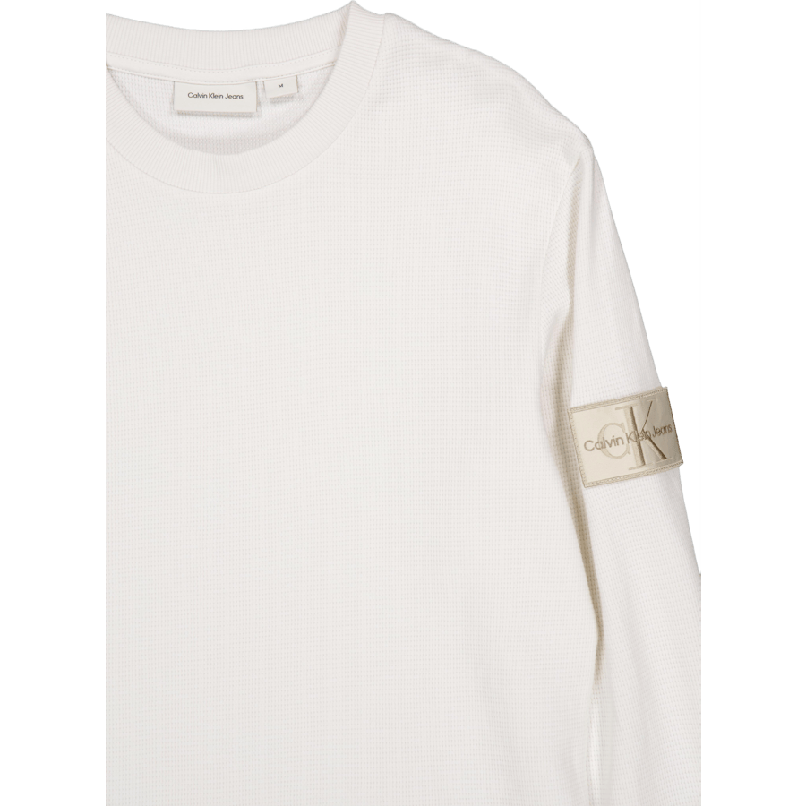Badge Waffle Ls Tee Ybi Ivory - Bild 3