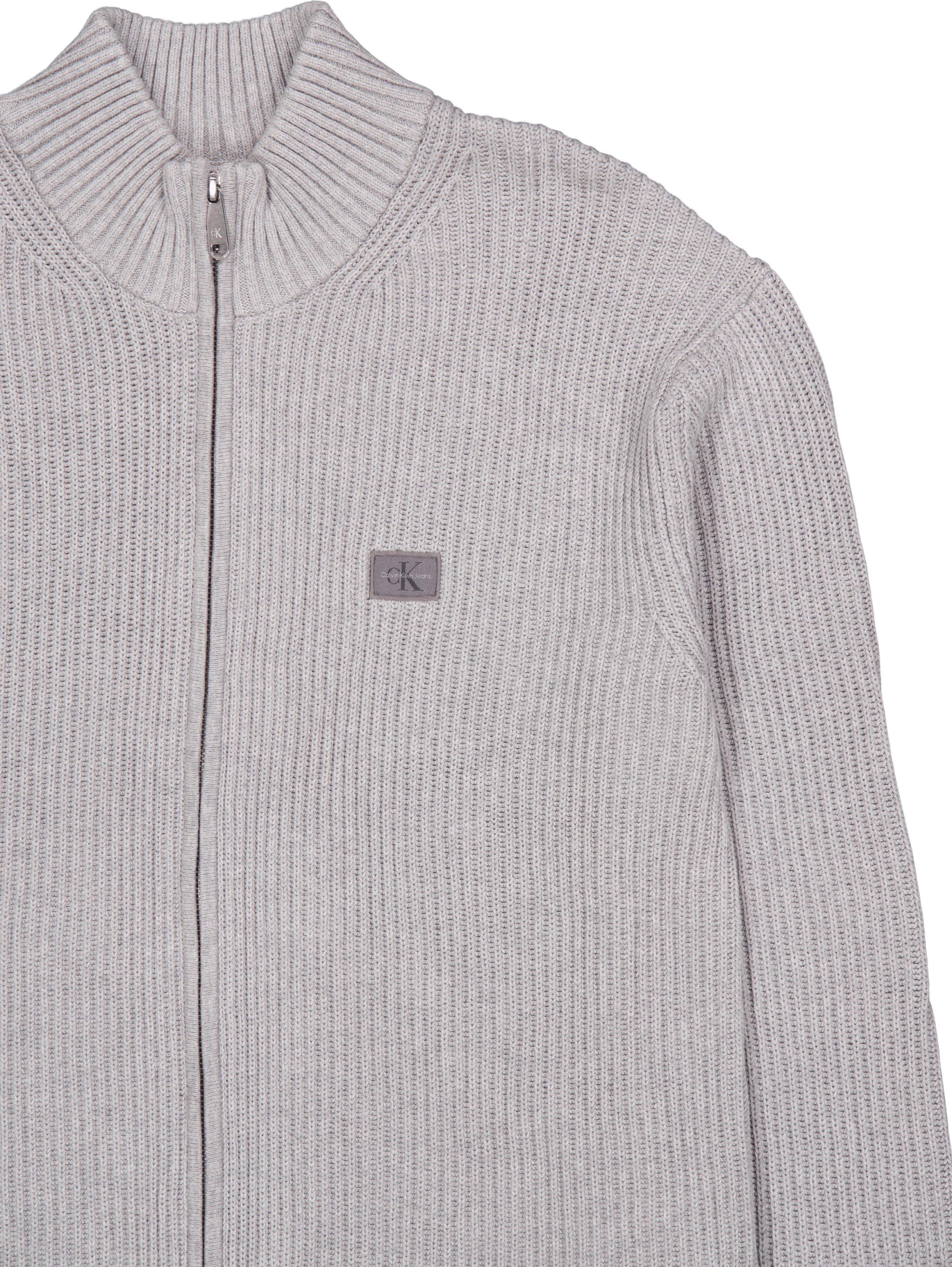 Woven Label Zip Through Sweate P41 Grey Heather - Bild 3
