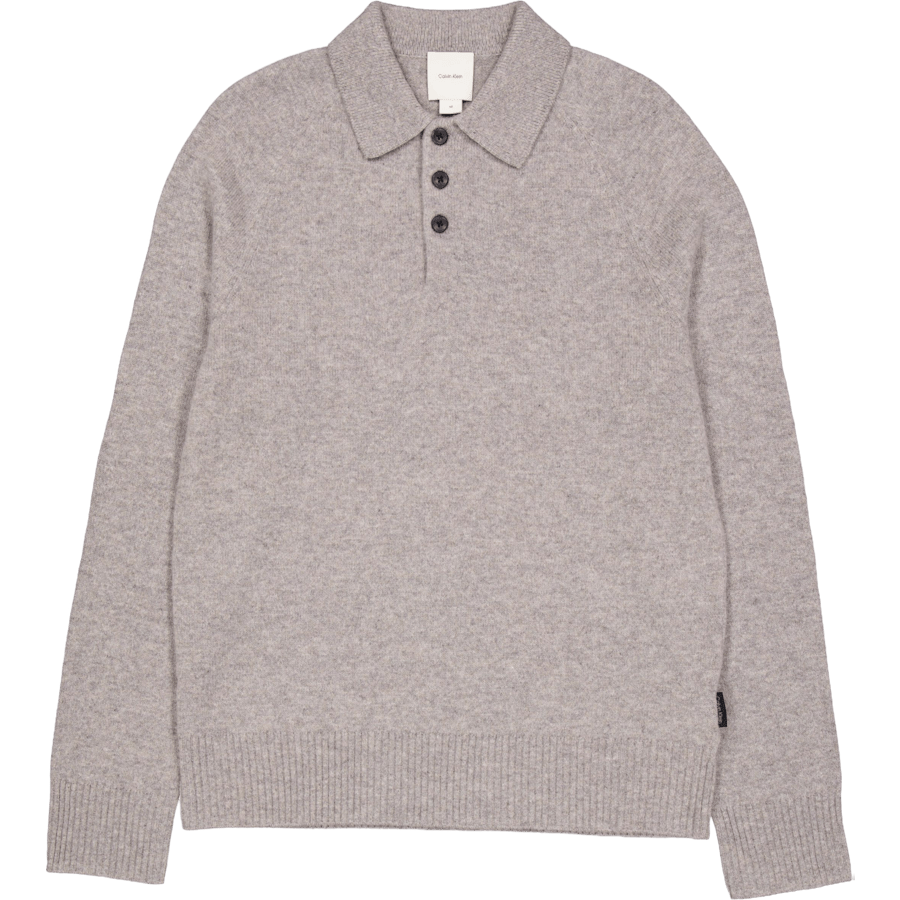 Luxury Wool Ls Polo Pkh Mid Grey Heather