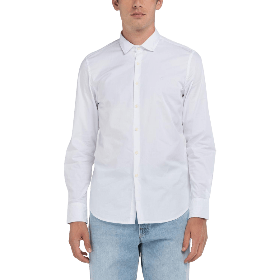 Stretch Poplin Shirt 001 White