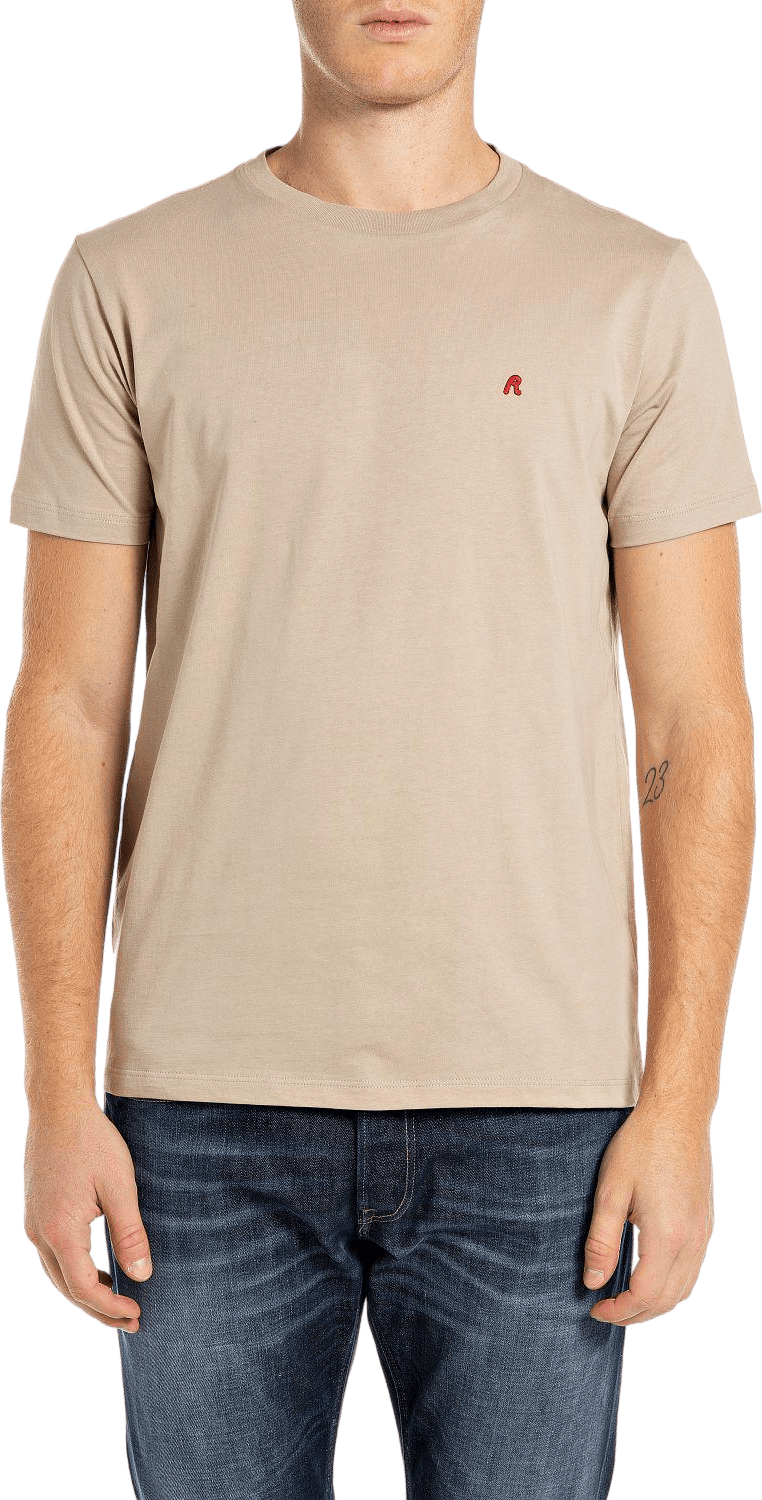 R Tee 803 Light Taupe, Male, Apparels, Tops, Beige, M