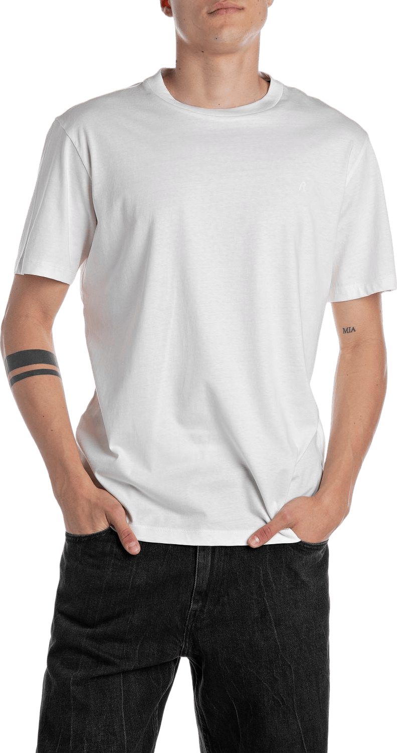 Crew Neck T-shirt 011 Natural White, Male, Apparels, Tops, White, M