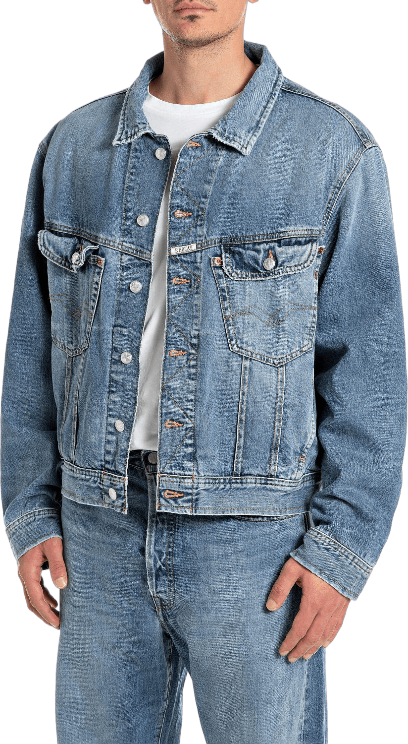 Replay 901 Denim Jacket 099 Medium Blue, Male, Vêtements, vestes, Bleu, L