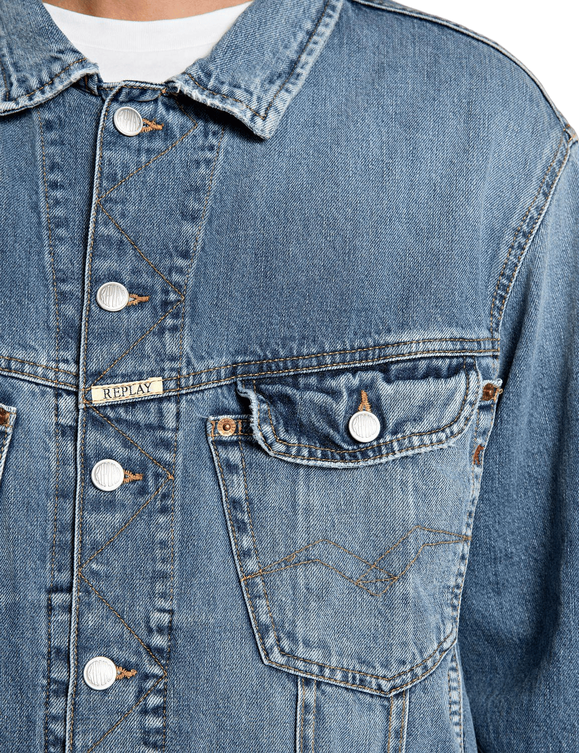 Replay 901 Denim Jacket 099 Medium Blue - Bild 3