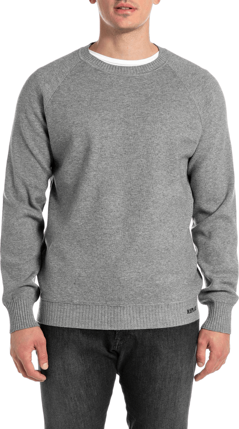 Crew Neck Knit M08 Iron Melange