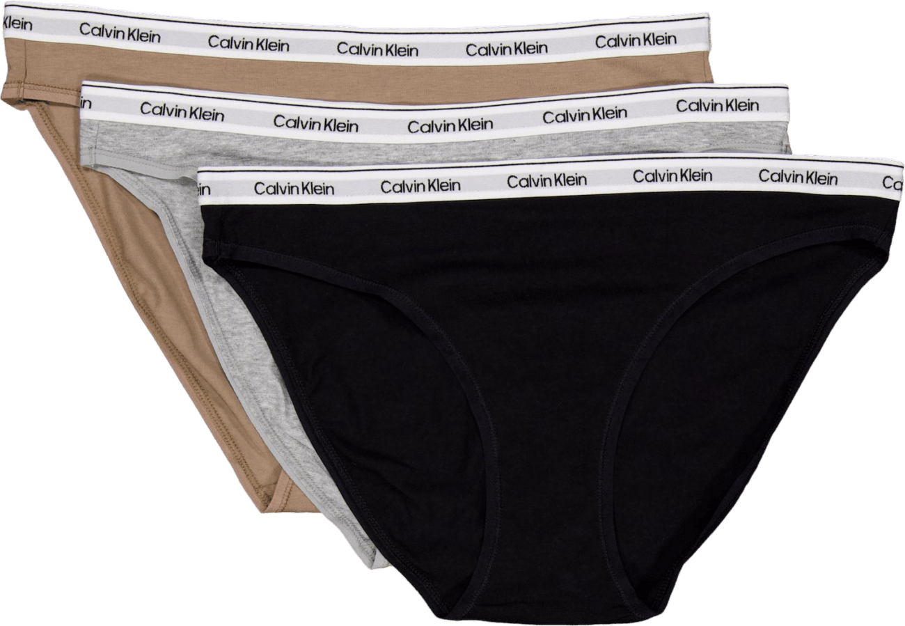 3 Pack Bikini (low-rise) Black/ Grey Heather / Café Fun