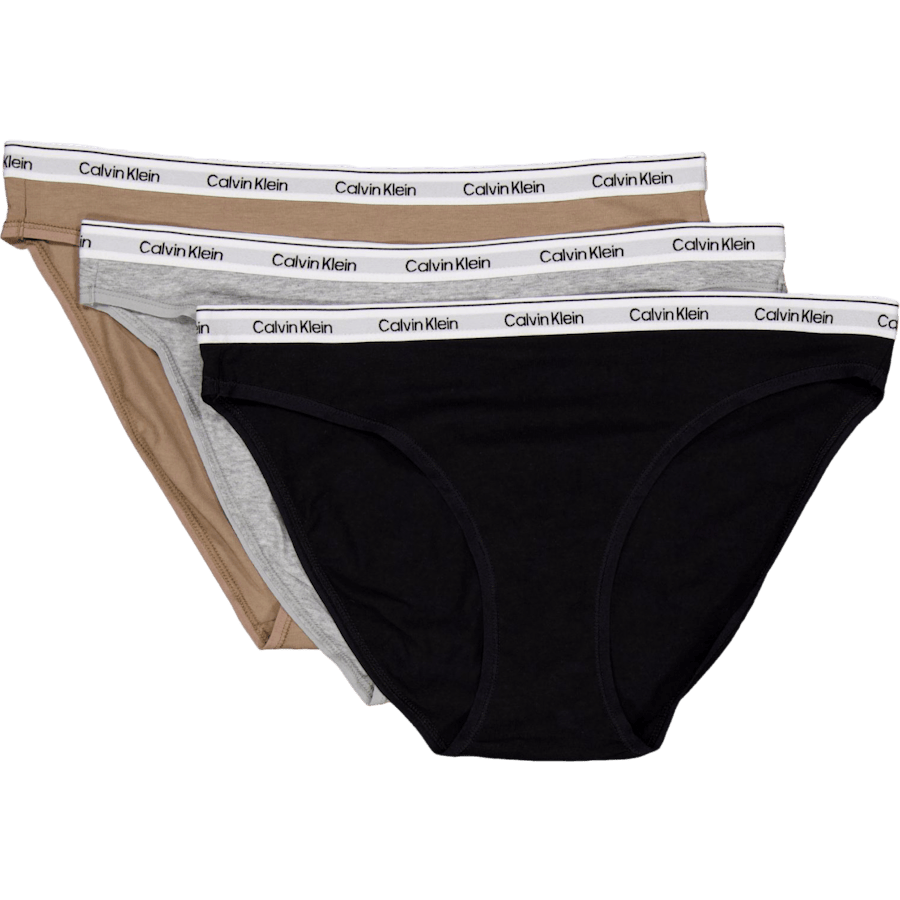 3 Pack Bikini (low-rise) Black/ Grey Heather / Café Fun