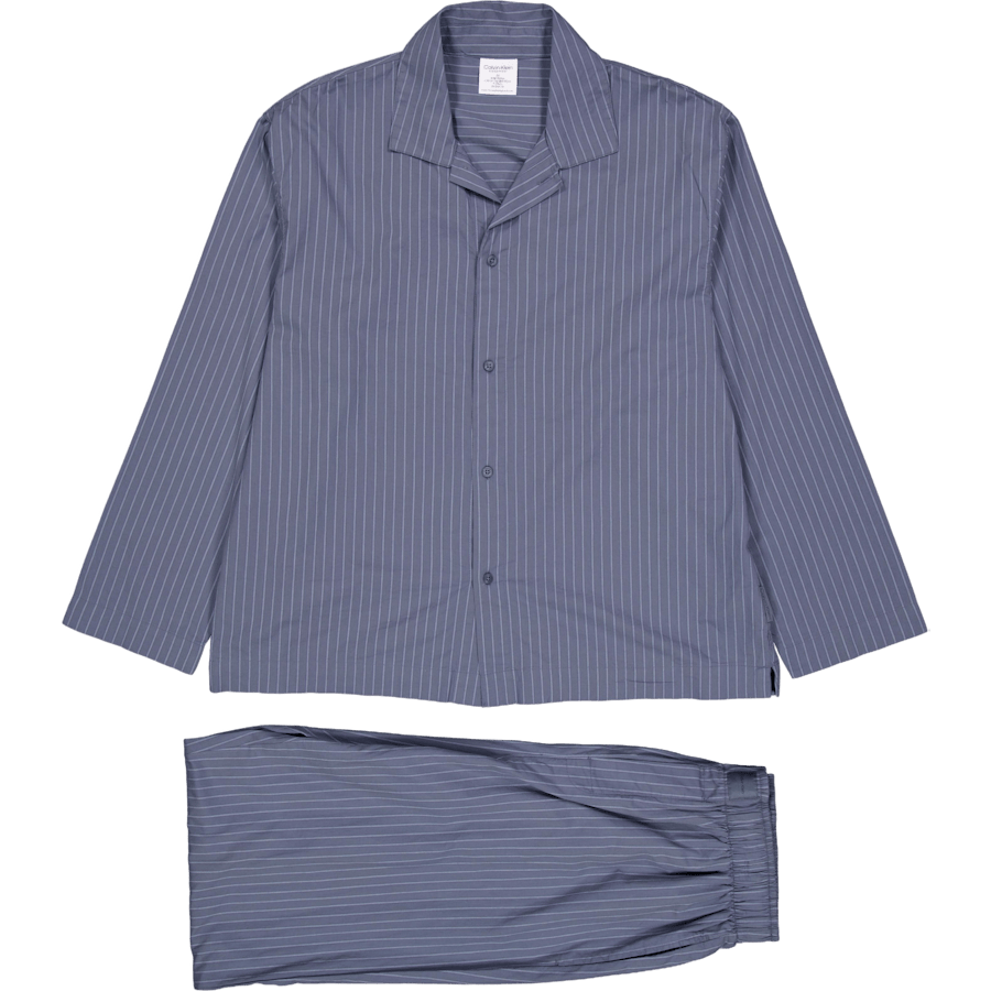 L/s Button Down Pant Set Steady Stripe Turbulence