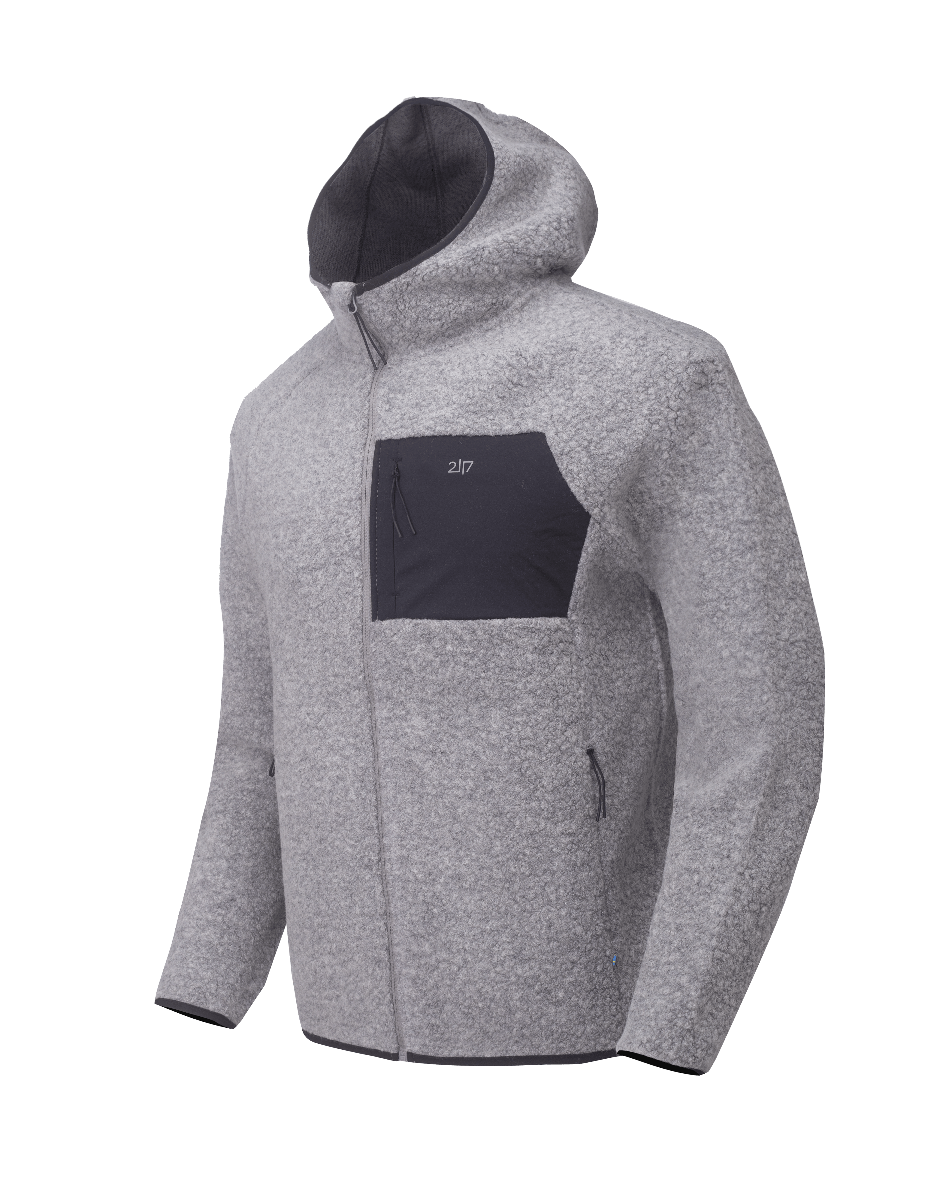 Men’S Wool Pile Hoodie Skord Grey