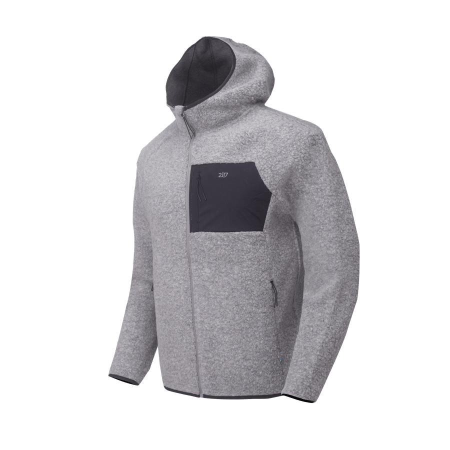 Men’S Wool Pile Hoodie Skord Grey