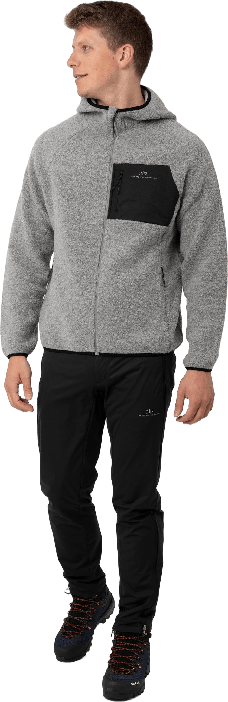 Men’S Wool Pile Hoodie Skord Grey - Bild 6