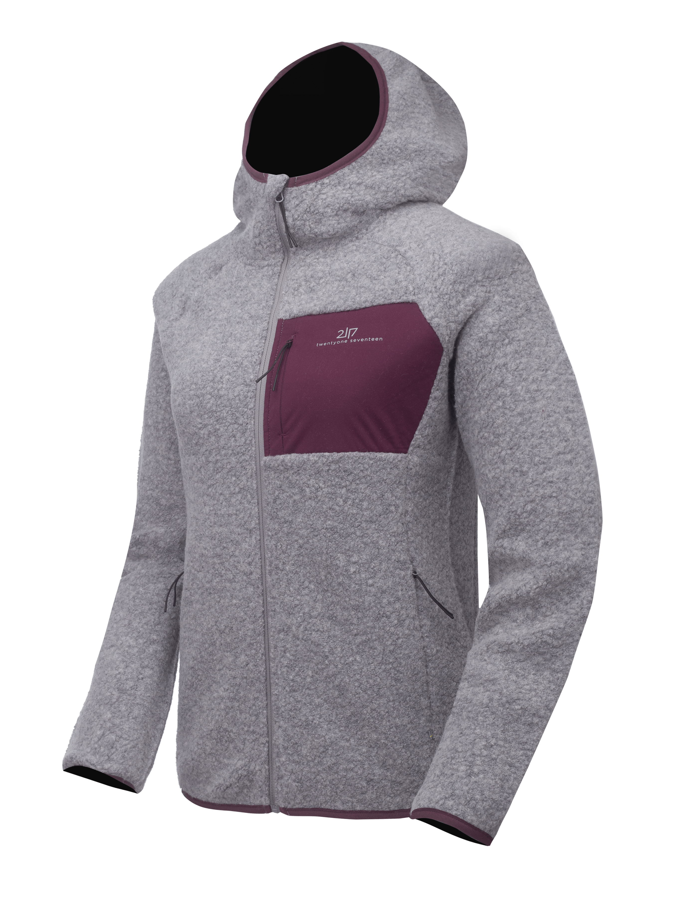 Women’S Wool Pile Hoodie Skord Grey