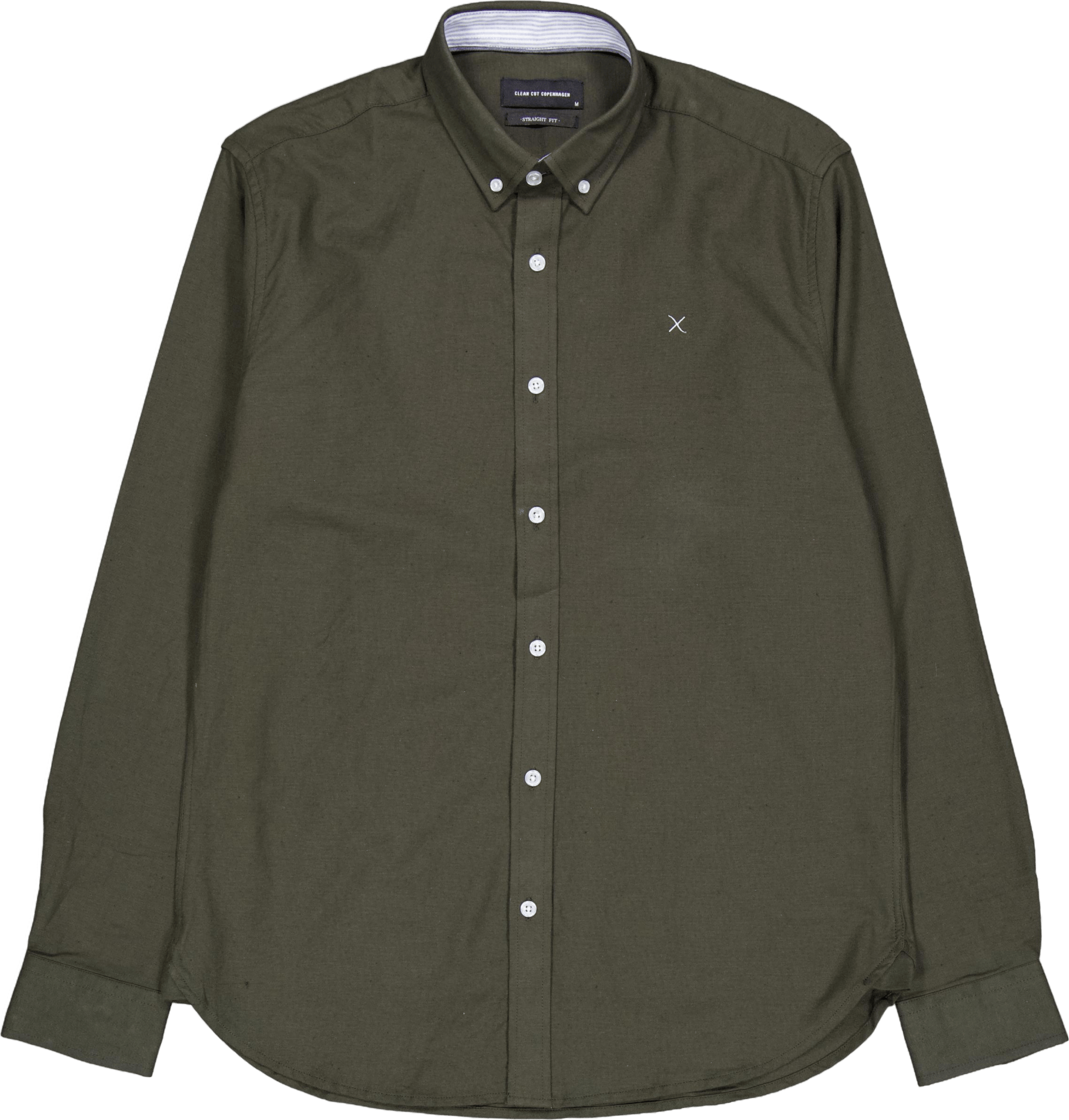 Oxford Stretch Plain L/s Army
