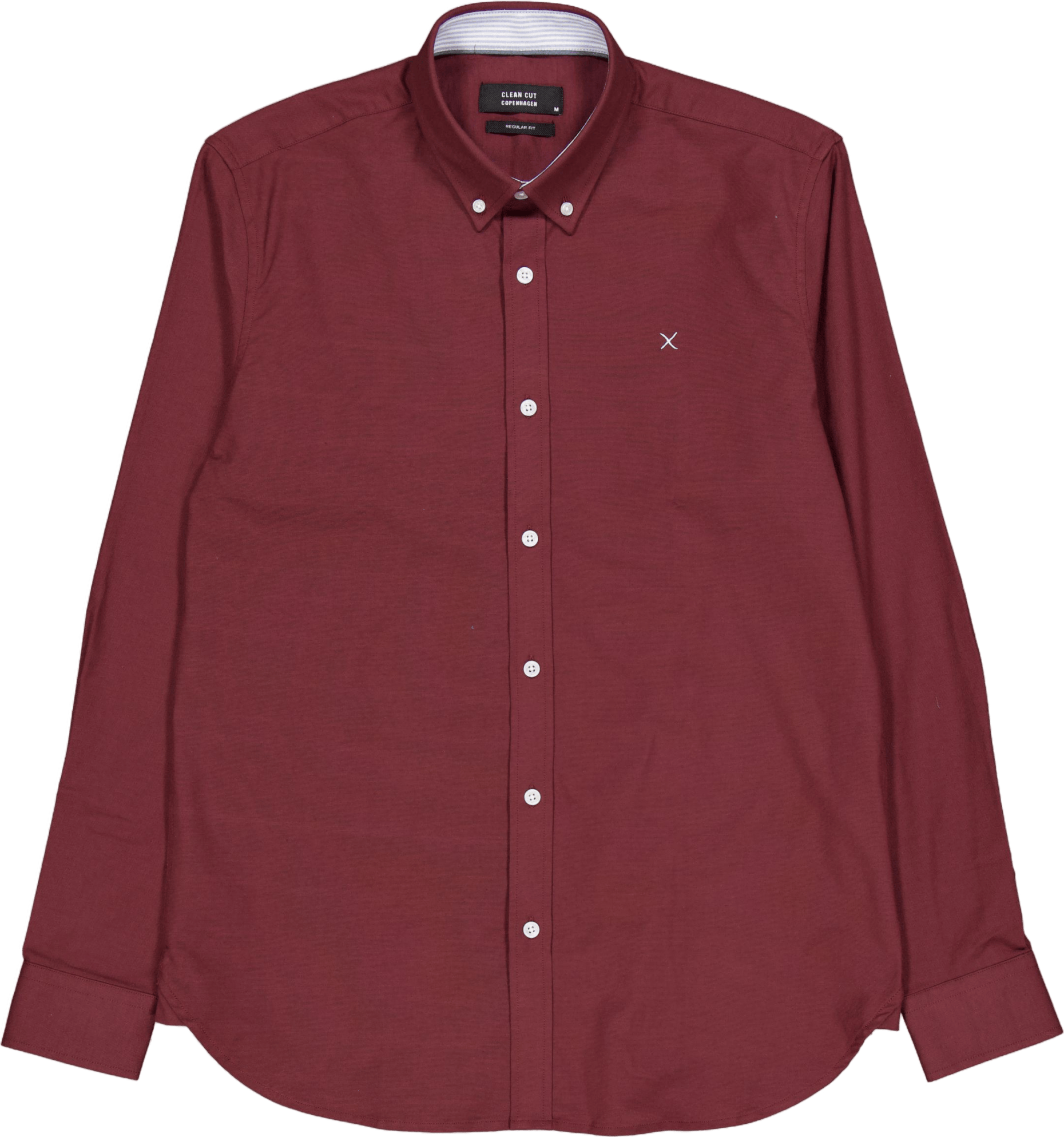 Oxford Stretch Plain L/s Dark Plum