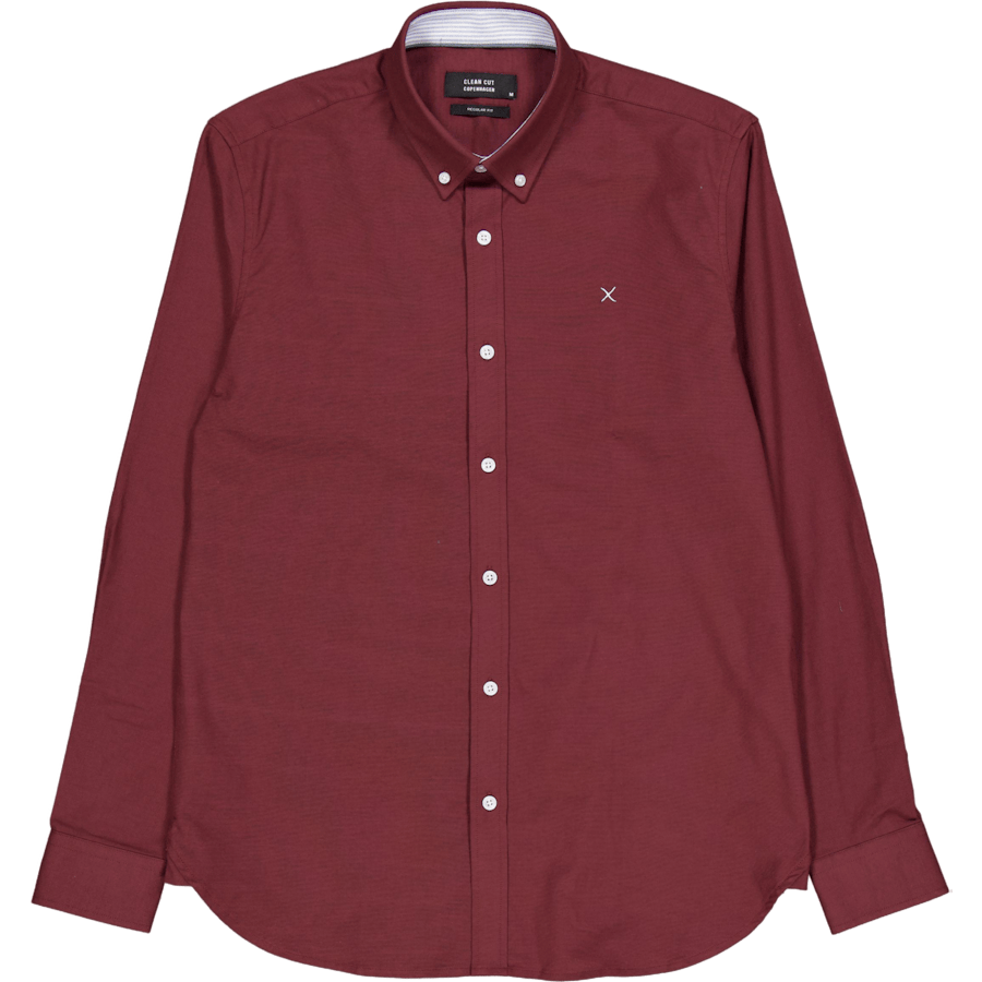 Oxford Stretch Plain L/s Dark Plum
