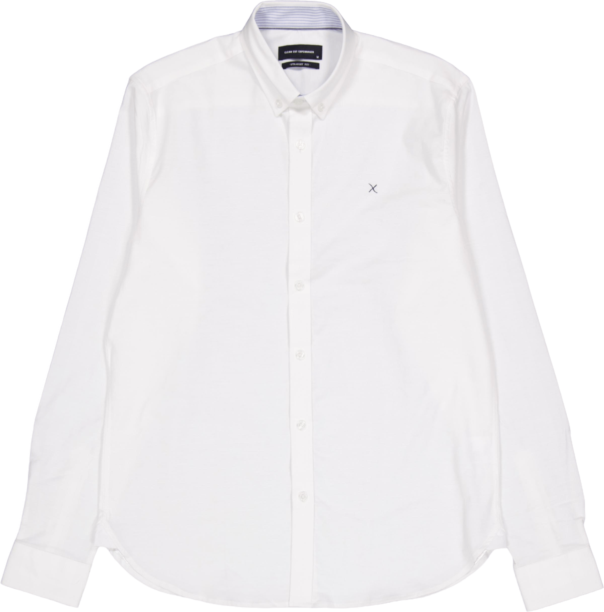 Oxford Stretch Plain L/s White 01
