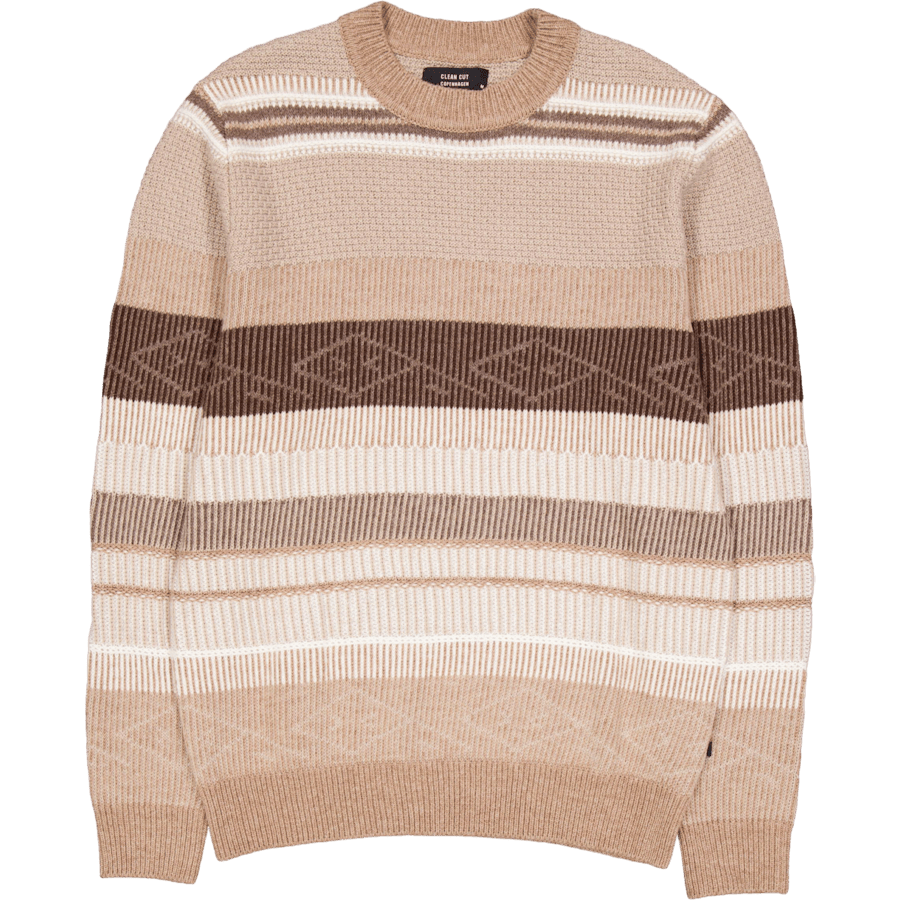 Mark Wool Knit Brown/dark Khaki Stripe
