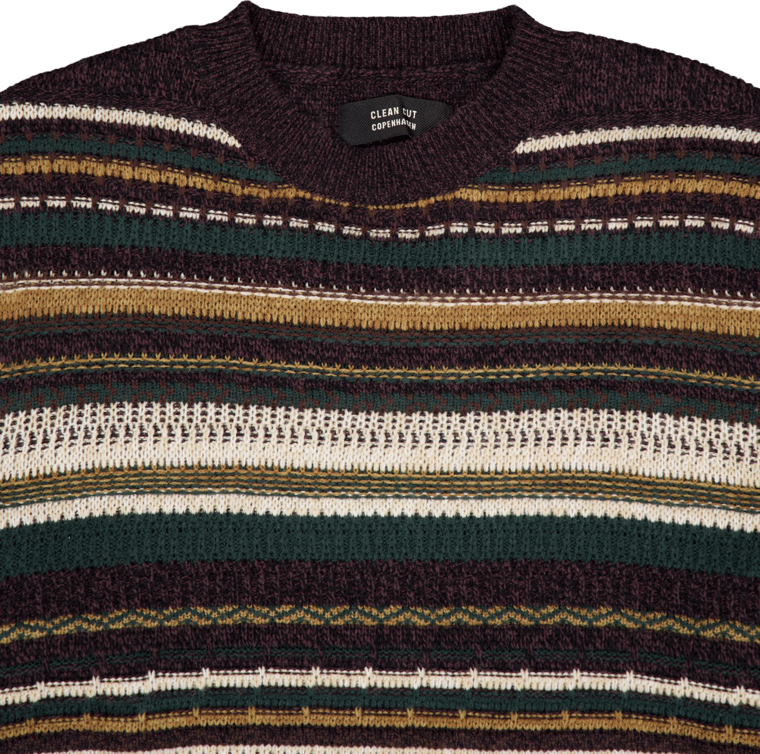Phillip Wool Knit Deep Green/ecru Stripe - Bild 3