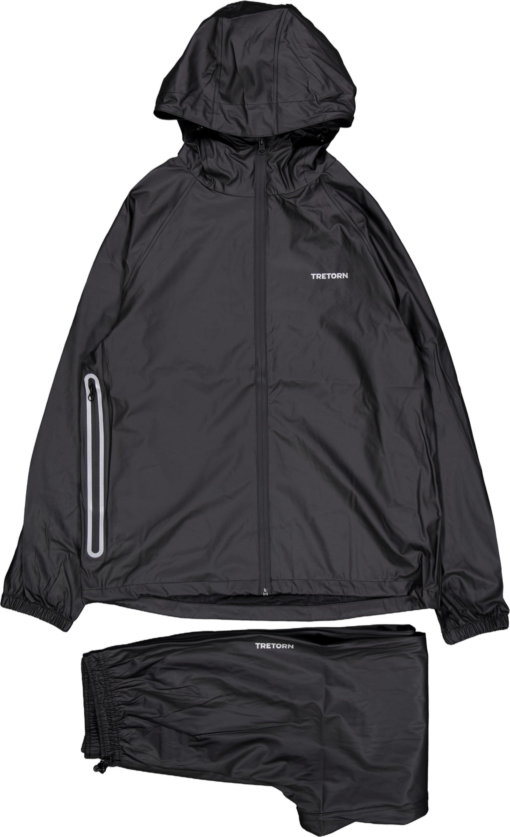 Packable Rainbreaker Set Black, Unisex, Apparels, jackets, Black, XXL