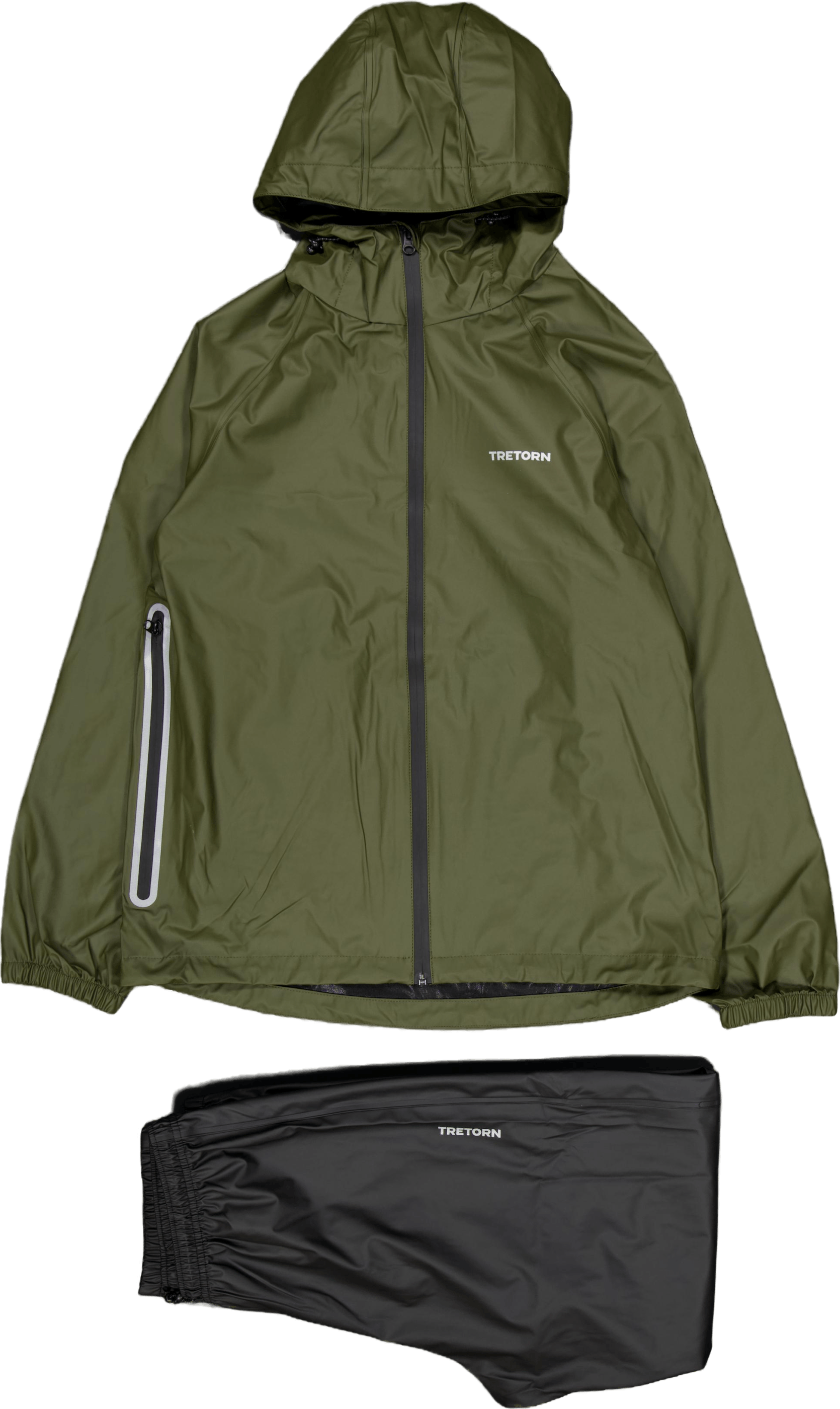 Packable Rainbreaker Set Forest Green, Unisex, Apparels, jackets, Black, L