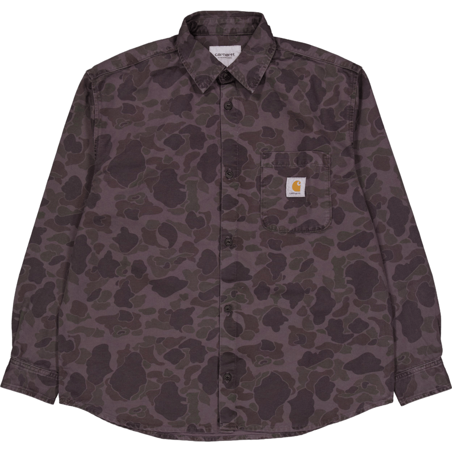 L/s Duck Shirt Camo Duck, Green / Graphite
