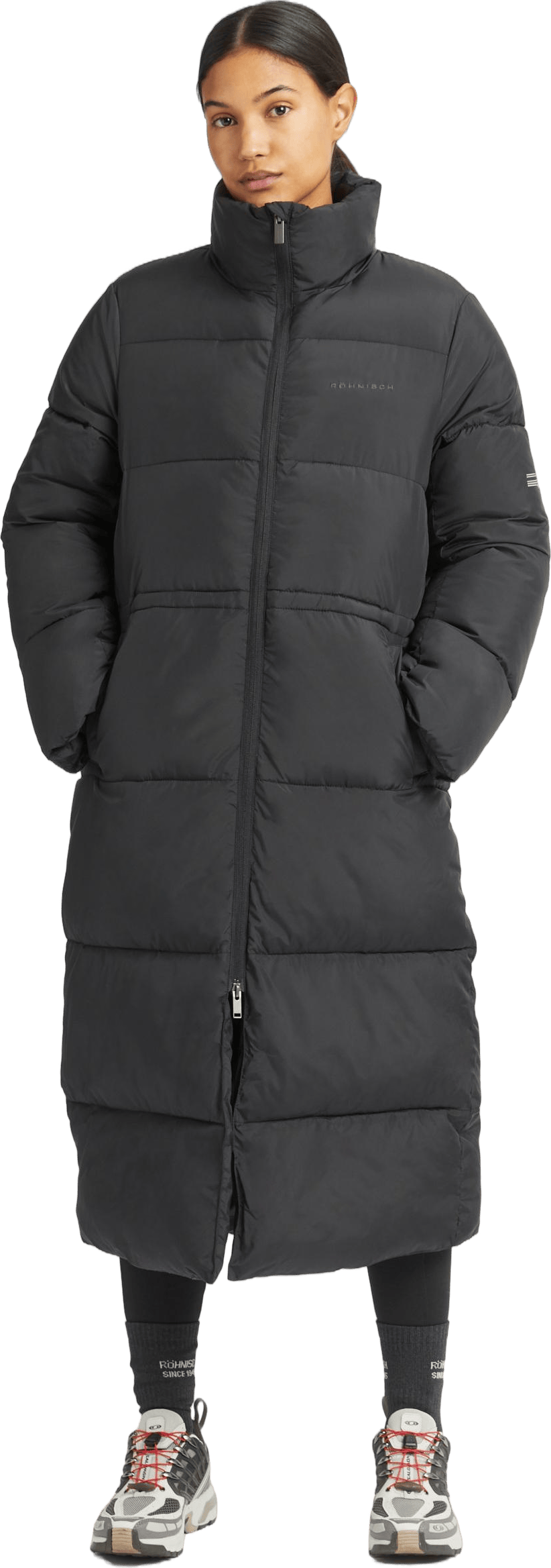 Pebble Drawstring Coat Black