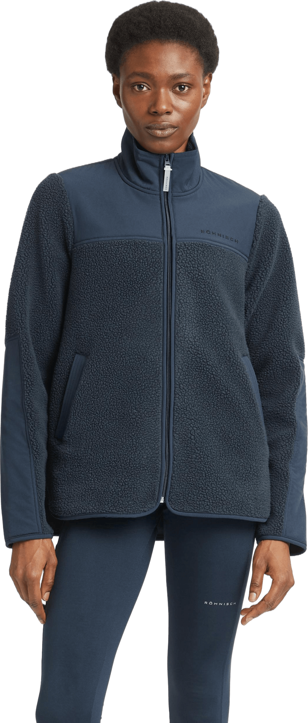 Phoebe Pile Jacket Space Navy, Female, Apparels, jackets, Blue, M