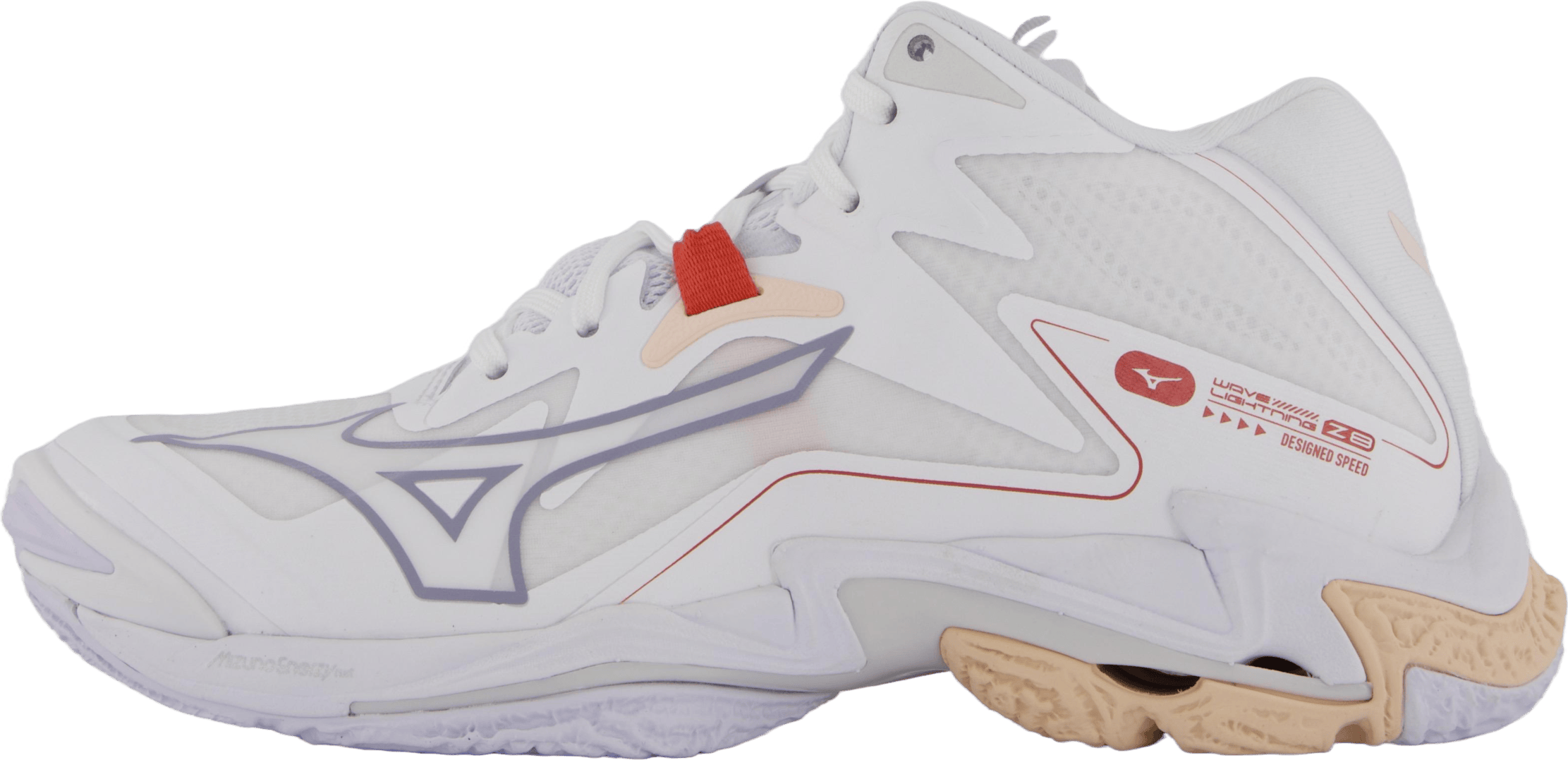 Wave Lightning Z8 Mid W White/aleutian/cloud Pink, Female, Scarpe, Scarpe da allenamento, pallavolo, Bianca/Rosa, EU 38