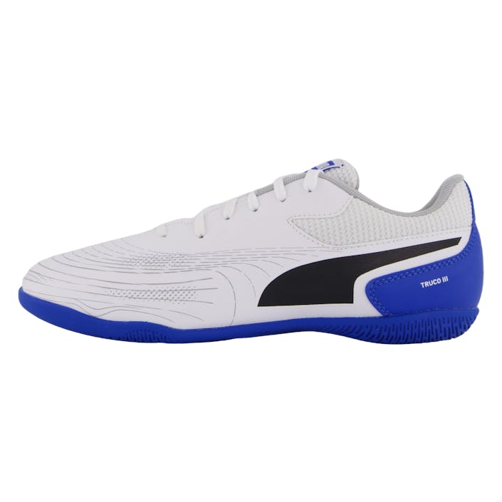 Truco Iii Jr Indoor Puma White-puma Black-puma Tea, Unisex, Buty, Buty treningowe, Piłka nożna, Czarny/Niebieski/Biały, EU 34
