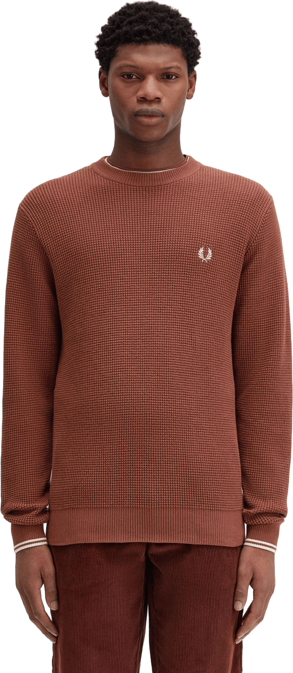 Waffle Stitch Jumper S54 Whisky Brown