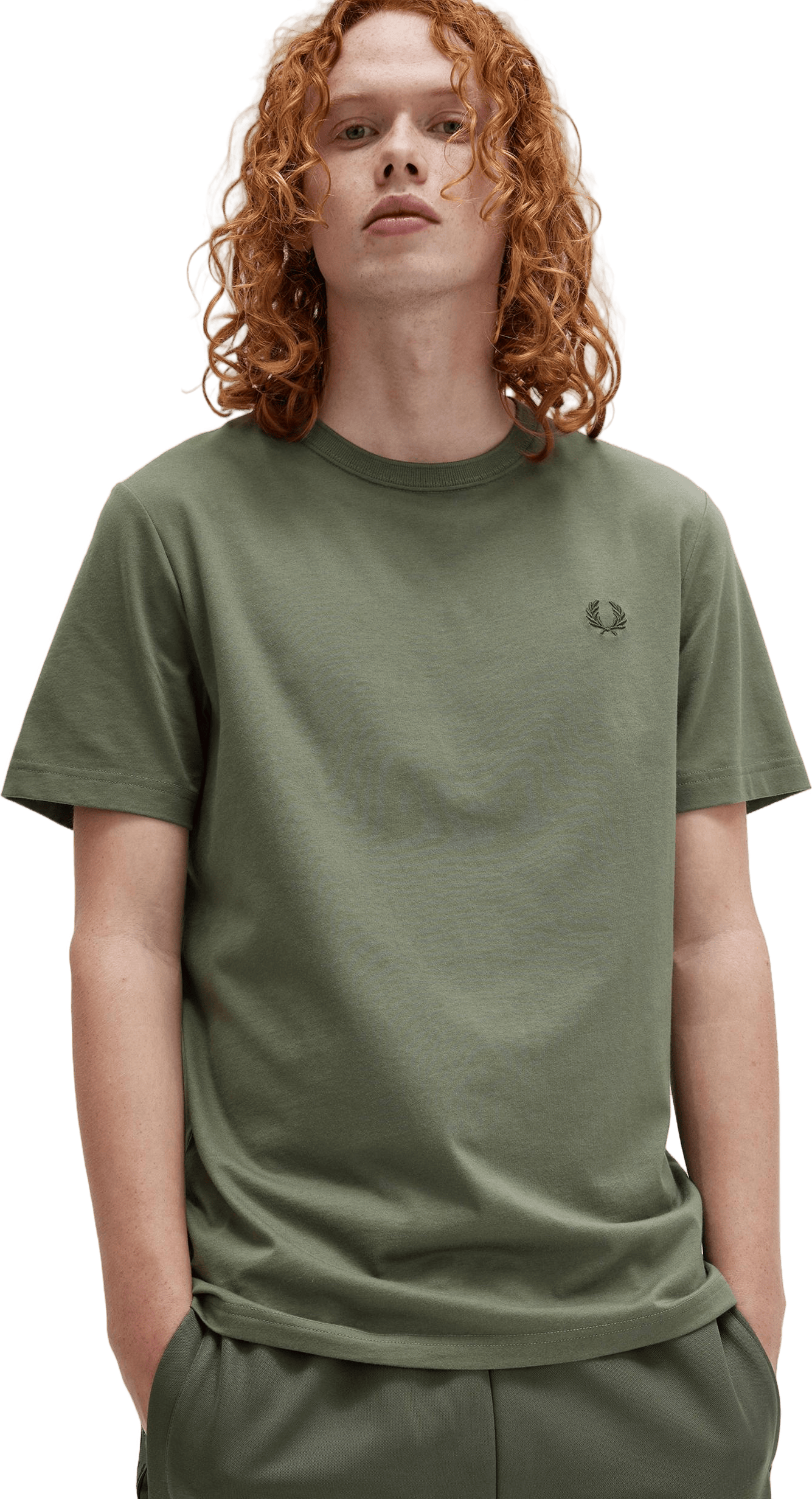 Crew Neck T-shirt W49 Laurel W Green/ngt Green - Bild 3