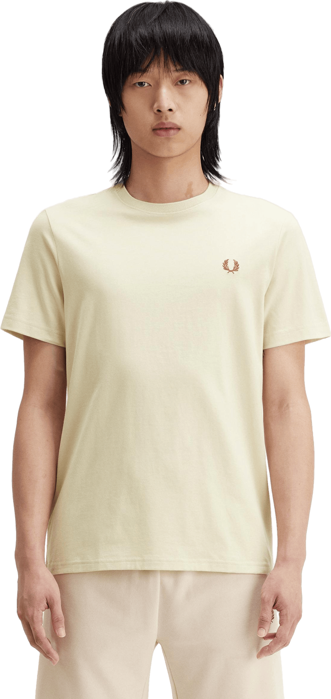 Crew Neck T-shirt W69 Oatmeal/w Brown
