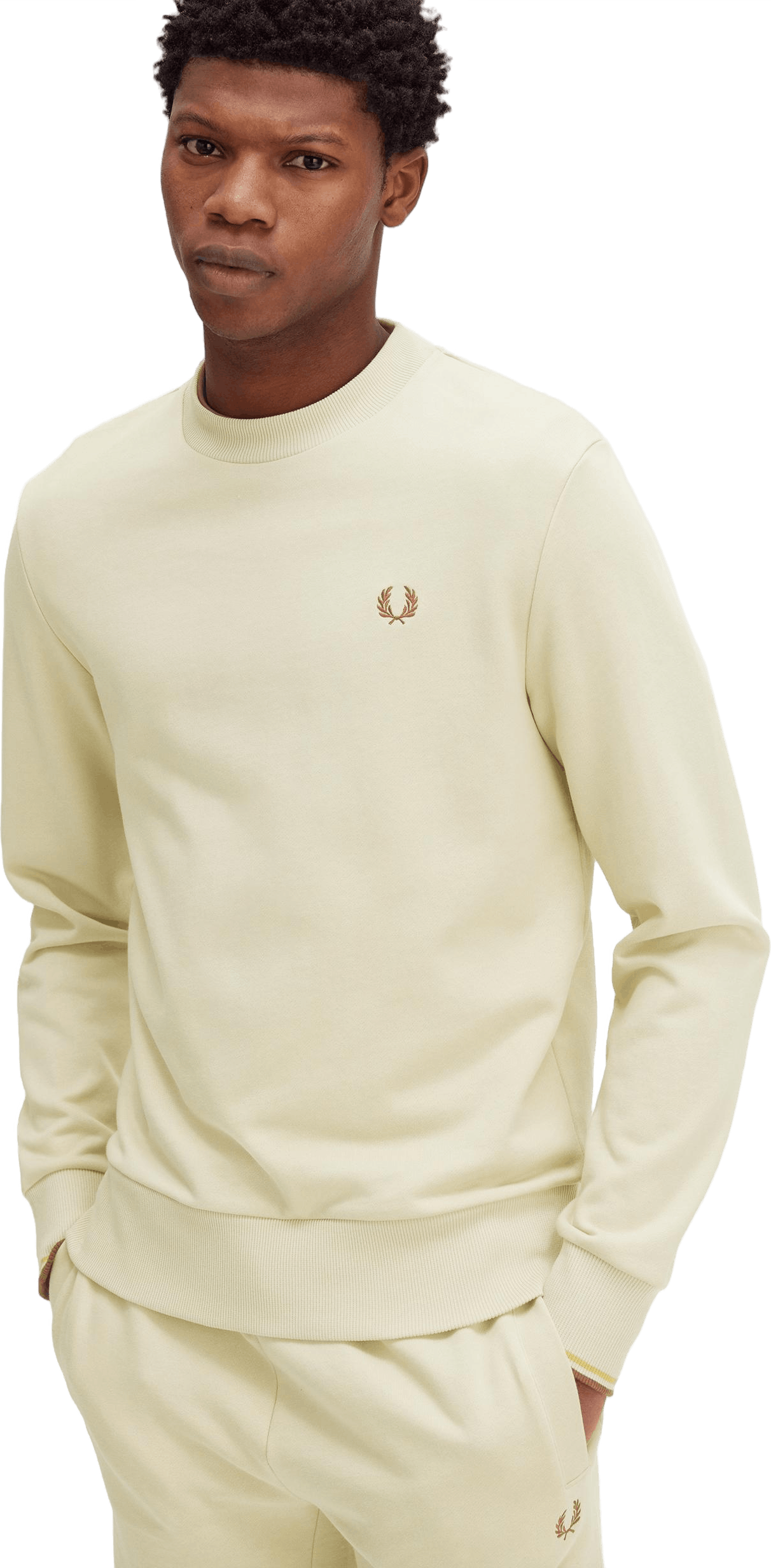 Crew Neck Sweatshirt W69 Oatmeal/w Brown, Male, Apparels, hoodies and sweatshirts, Beige, M