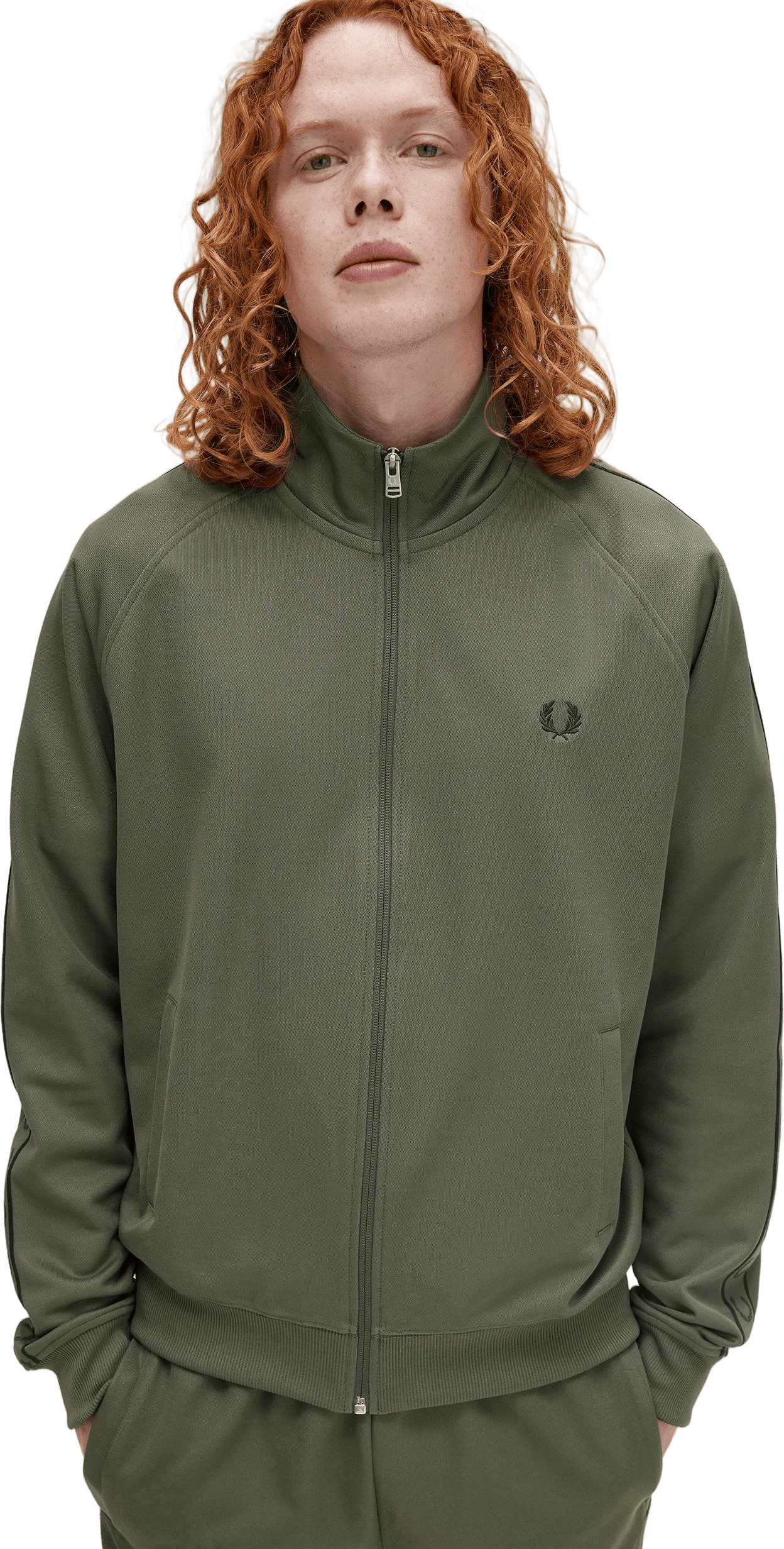 Contrast Tape Track Jkt W49 Laurel W Green/ngt Green