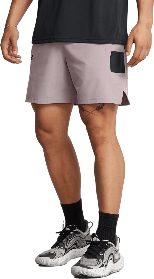 Ua Baseline Woven Short Tetra Gray, Male, Kleding, Korte broek, Beige, XL