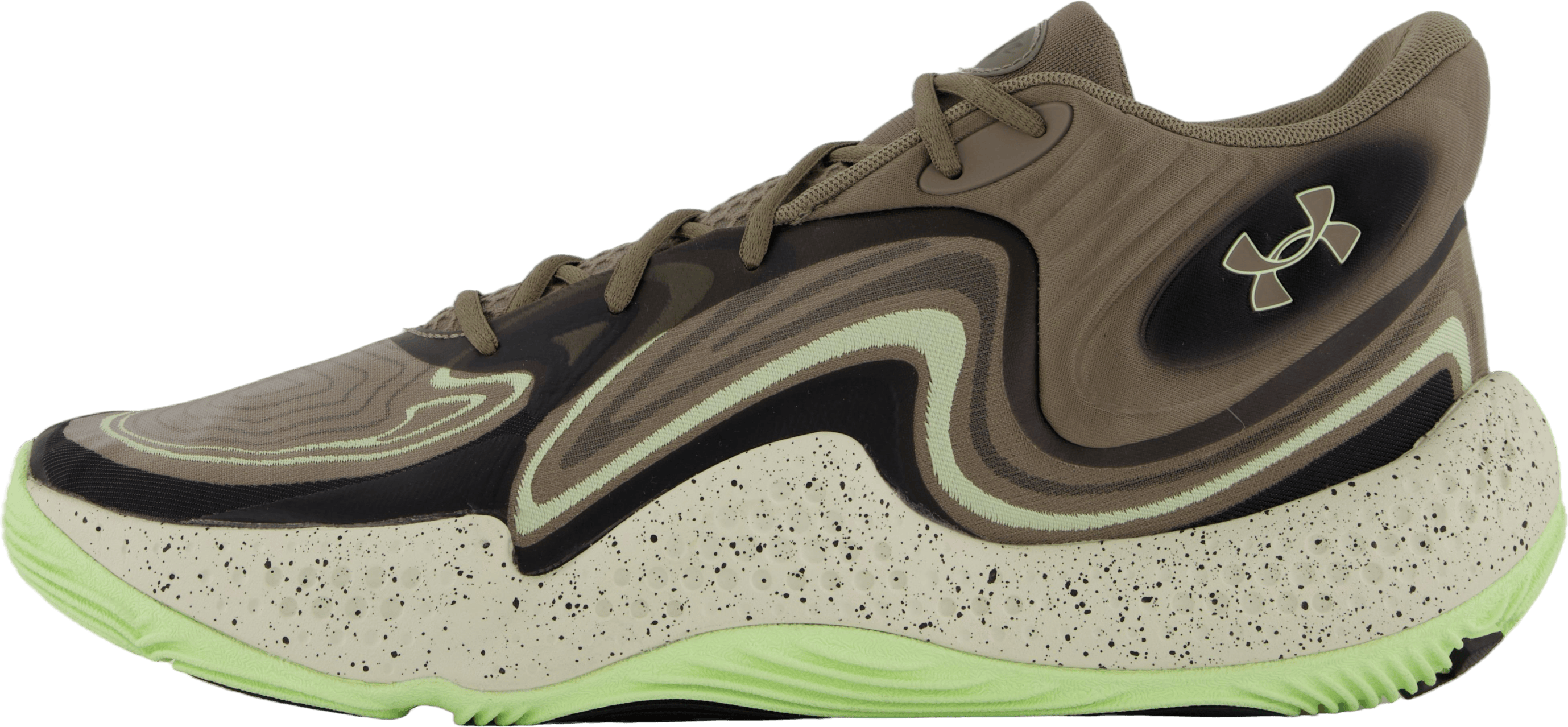 Ua Spawn 6 Mid Camo Camel, Unisex, Chaussures, Chaussures de course, Basketball, Multicolore, EU 48