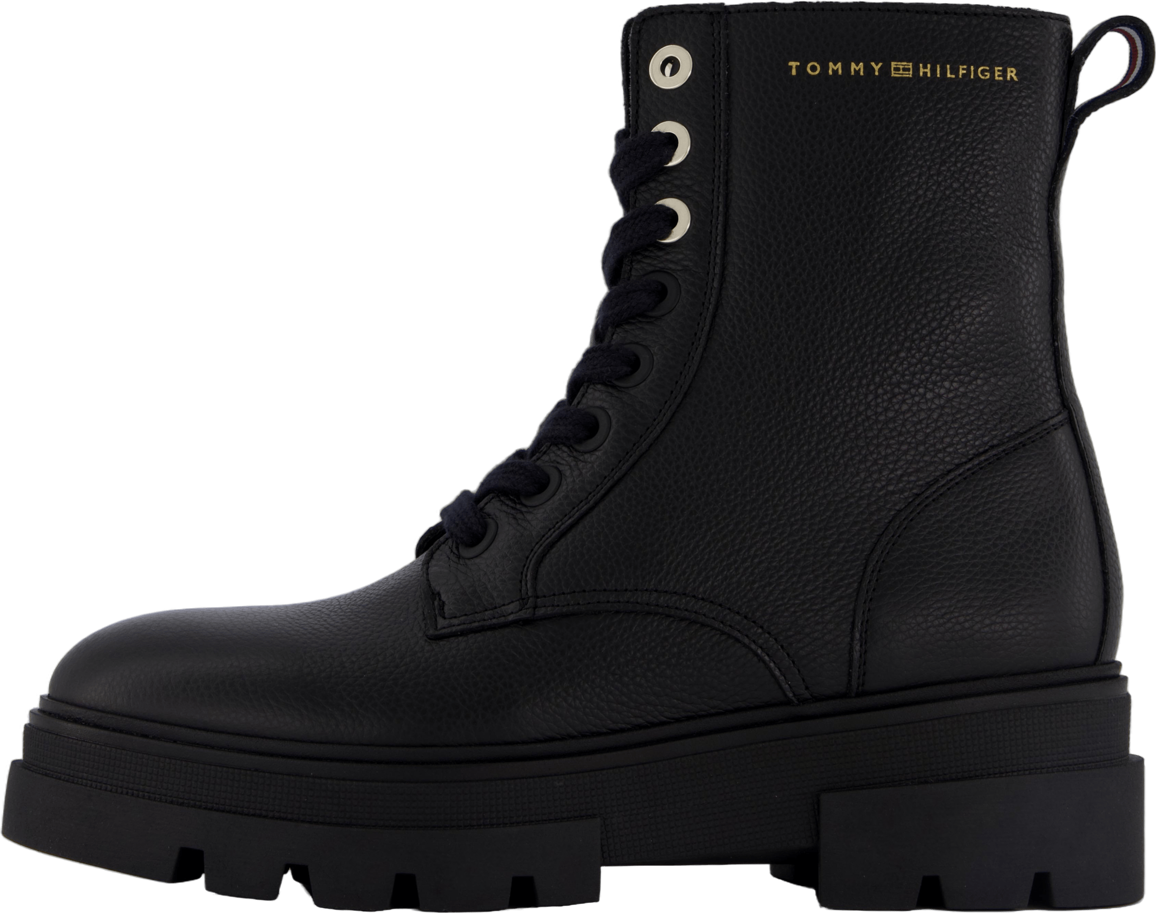 Bicolor Leather Lace-up Black