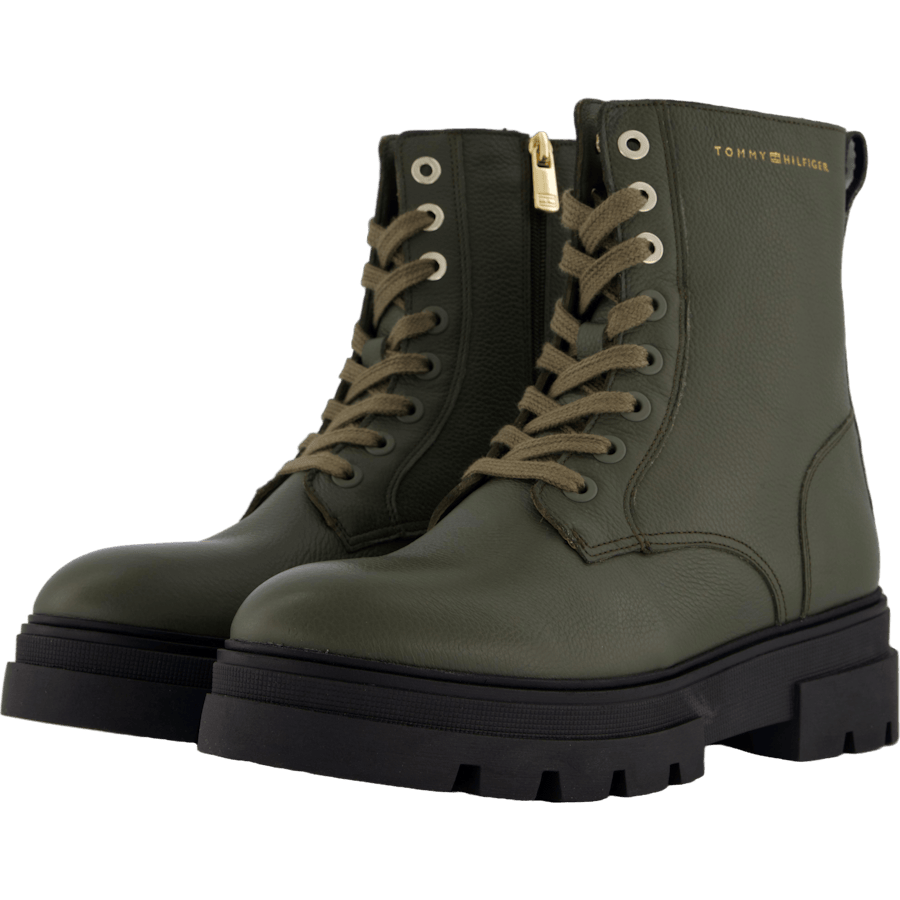 Bicolor Leather Lace-up Army Green - Bild 2