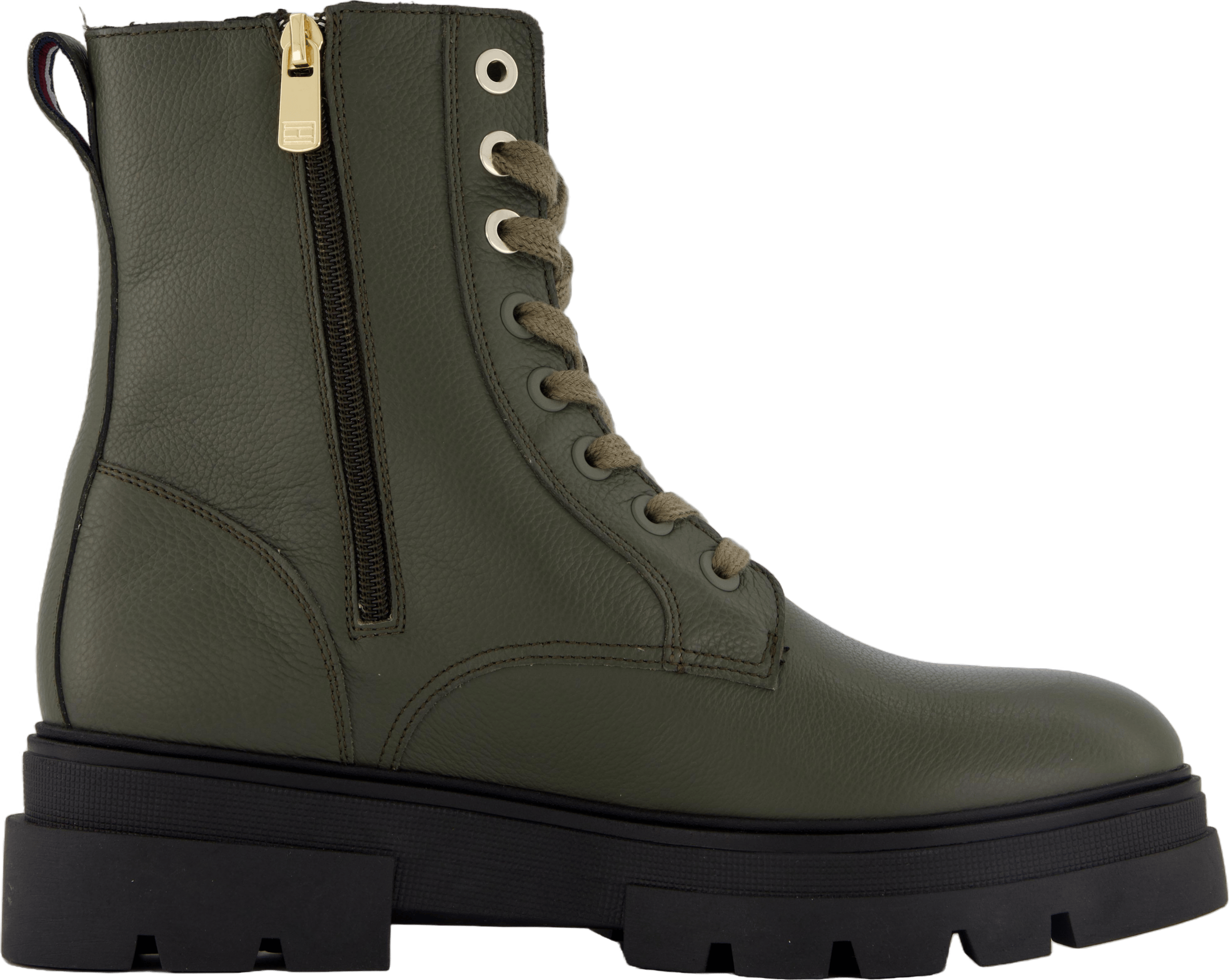 Bicolor Leather Lace-up Army Green - Bild 3
