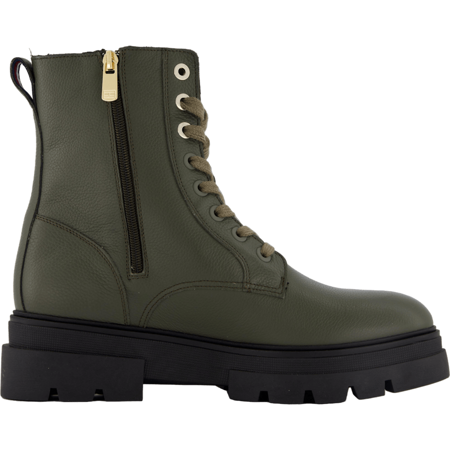 Bicolor Leather Lace-up Army Green - Bild 3