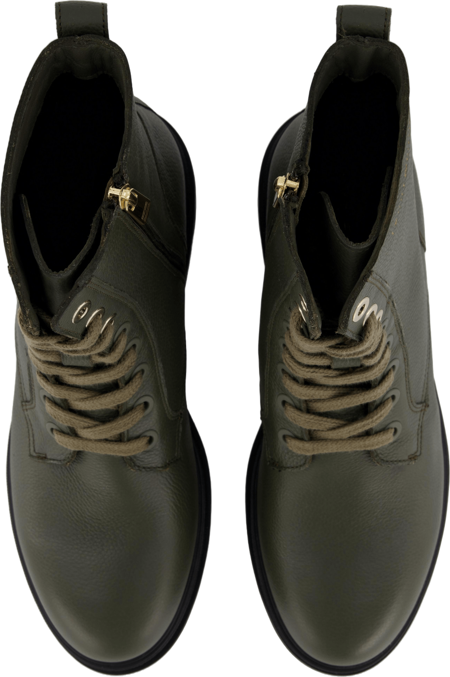 Bicolor Leather Lace-up Army Green - Bild 6