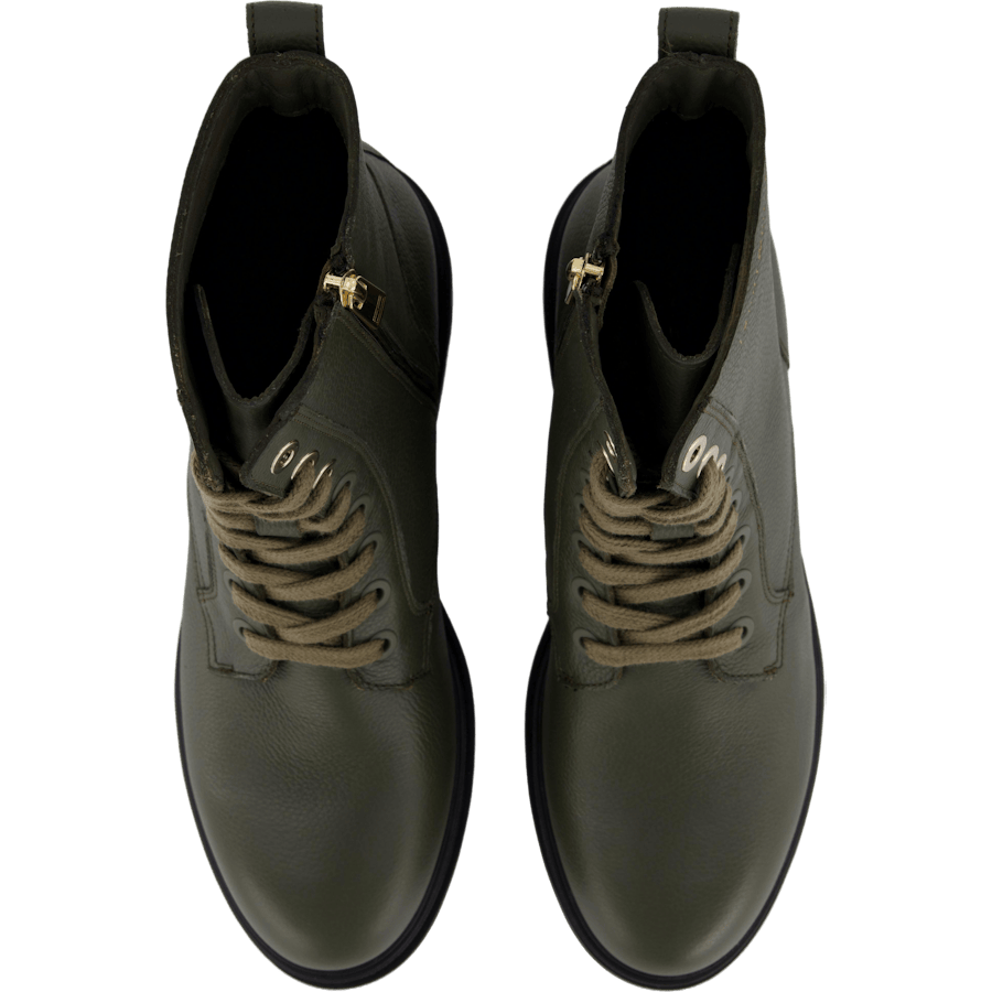 Bicolor Leather Lace-up Army Green - Bild 6