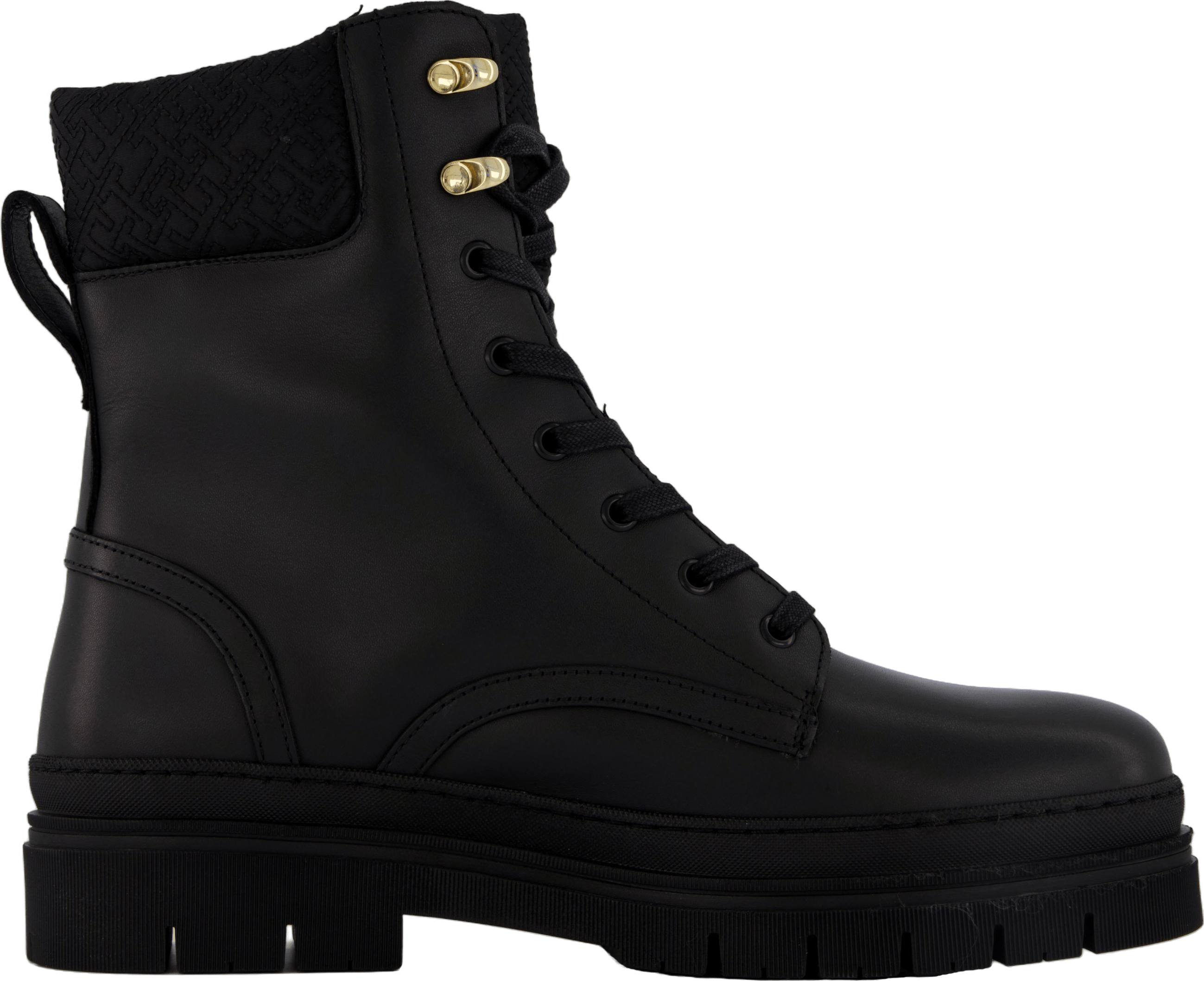 Cleated Lace-up Lthr Mix Mono  Black - Bild 3