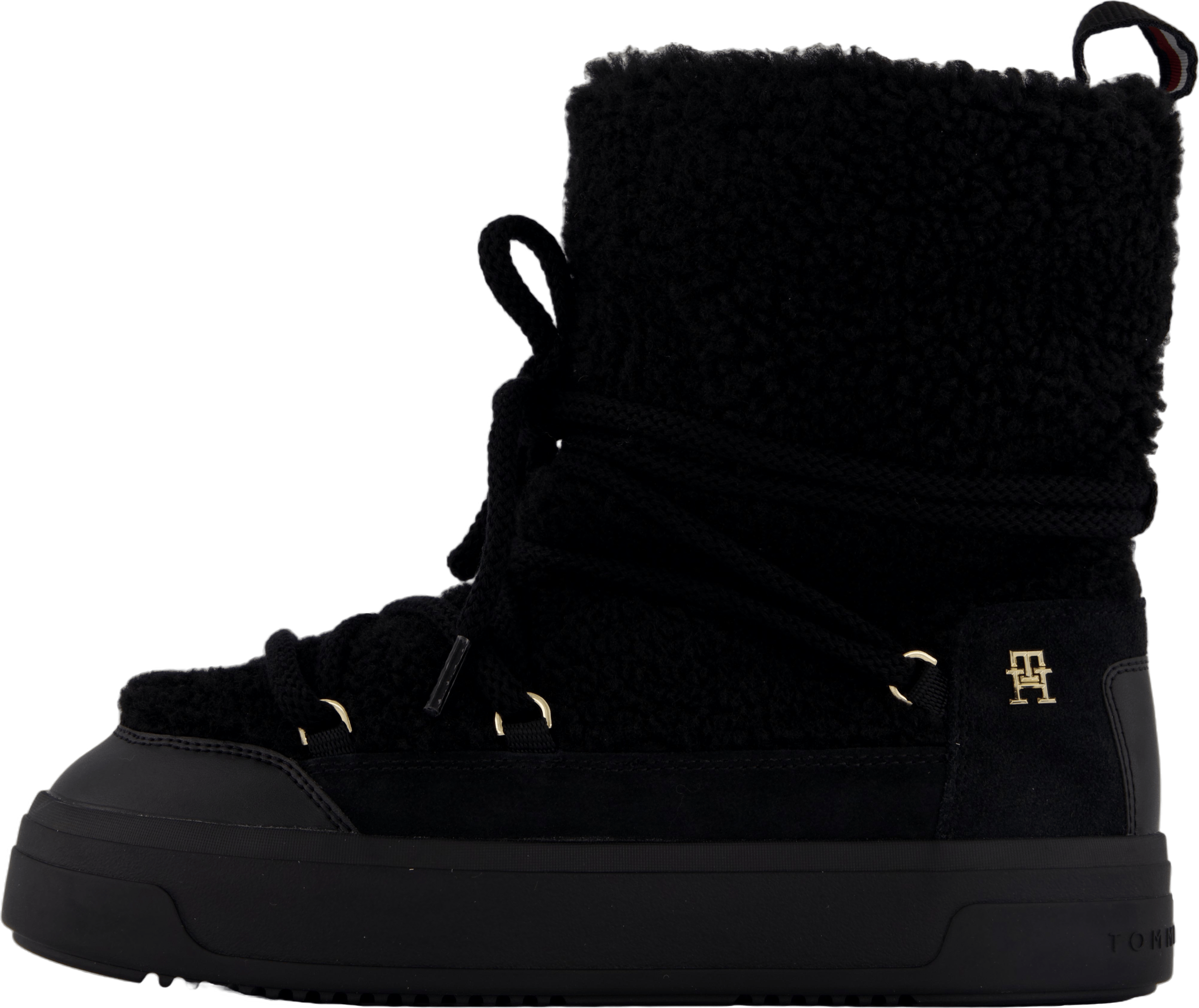 Lace-up Faux Shearling Snowboo Black